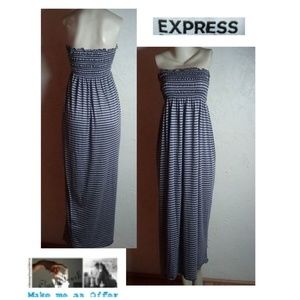 Expressa NWOT Black Gray Stripe Knit  Maxi Dress